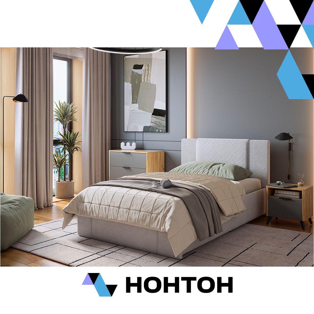 Кровать Хлоя велюр галька