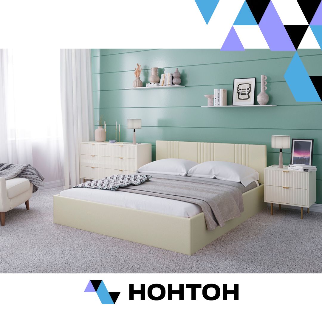 Кровать Амелия светло-бежевая