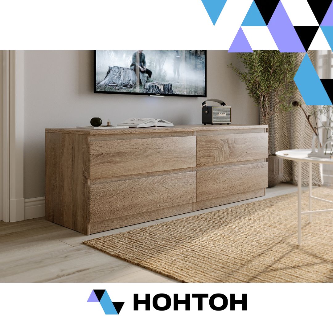 Комод низкий Мальта 4 ящика сонома