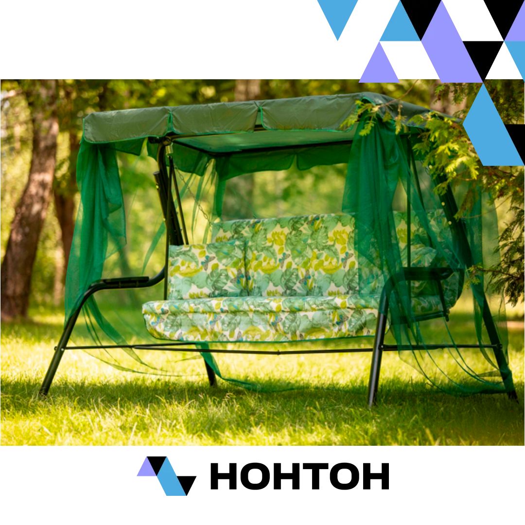 Качели садовые 3-х местные Варна разноцветные