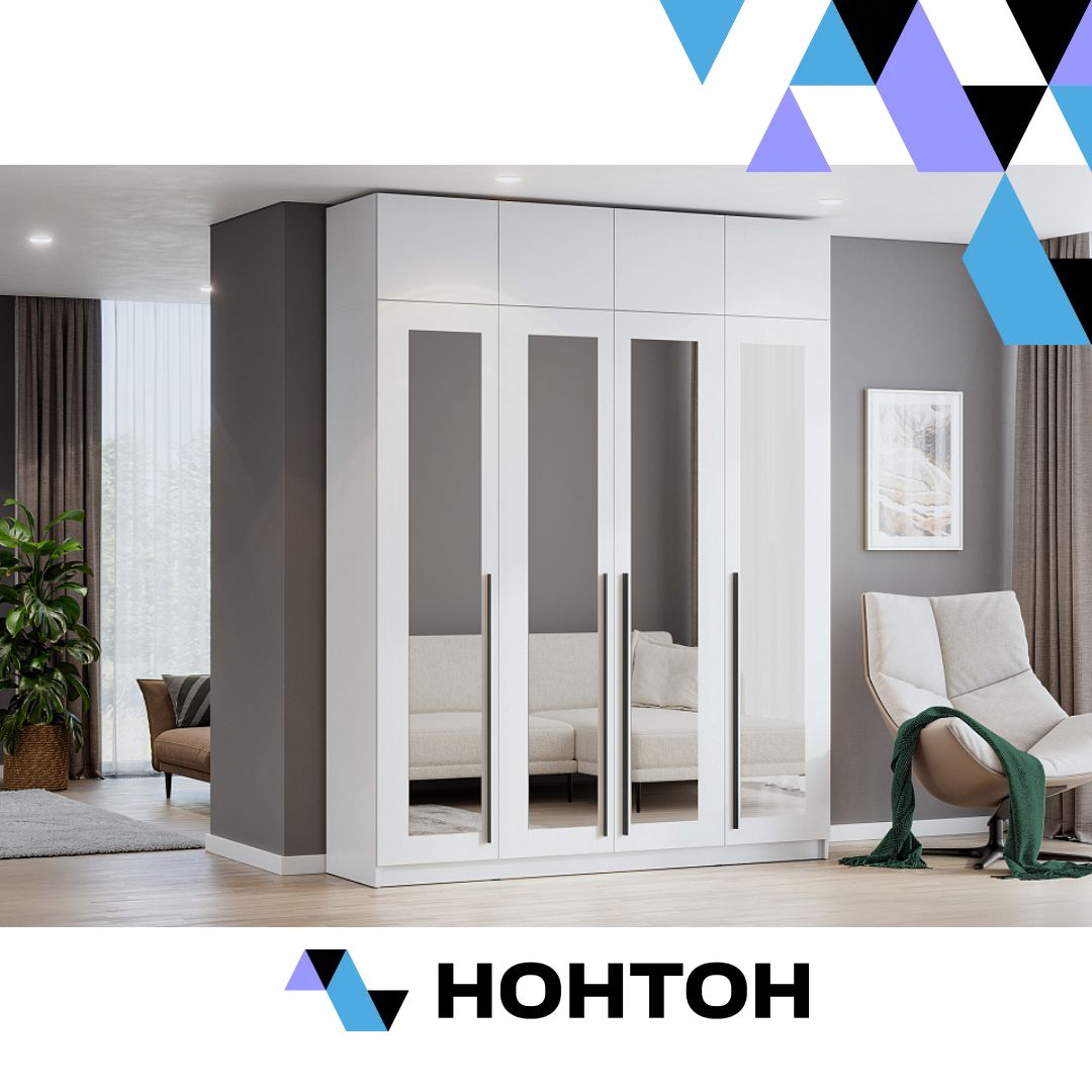 Шкаф Берген с антресолью белое дерево