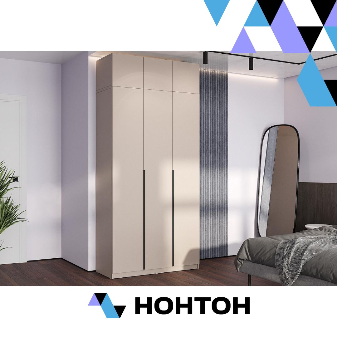 Шкаф 3-х створчатый Тивина с антресолью меланж