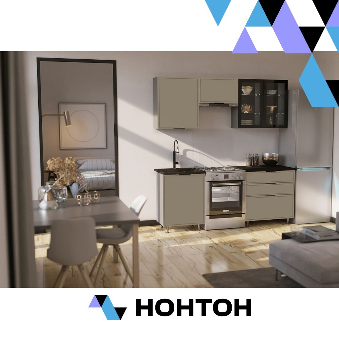 Кухня Николь 2.0 м компоновка №2 холст латте