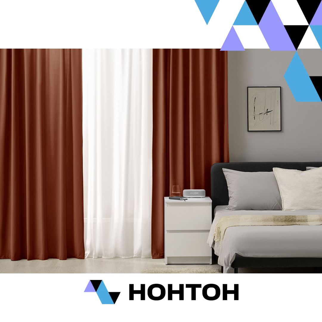 Комплект штор Нореан портьеры 145 см, в. 260/280 см, 2 шт., терракотовый