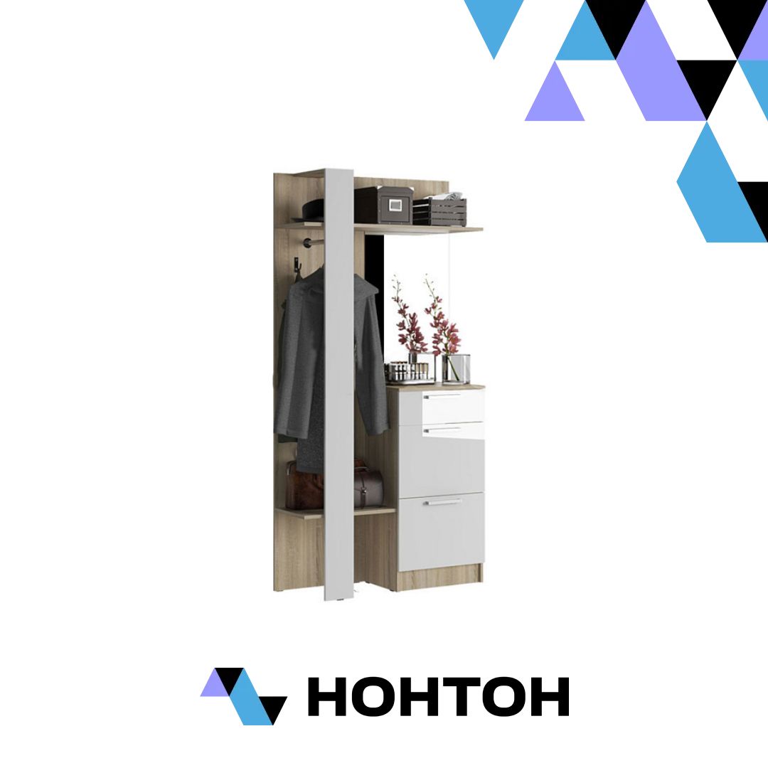 Прихожая комбинированная Мартина белый / дуб сонома