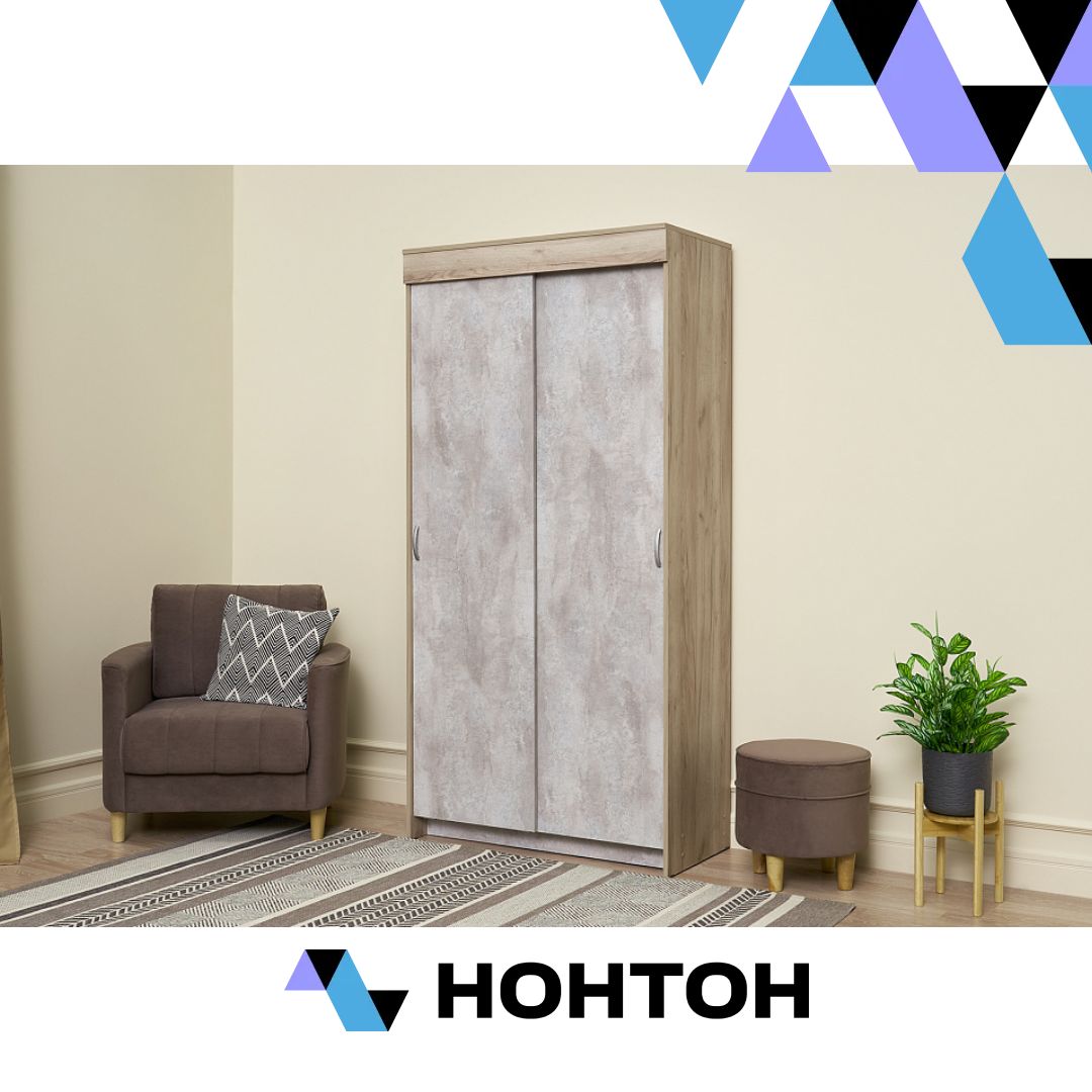 Шкаф-купе Бассо 1.0 м дуб крафт серый / бетонный камень