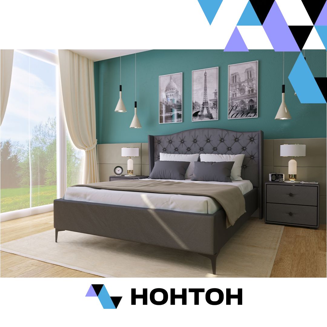 Кровать Флоренция велюр серый