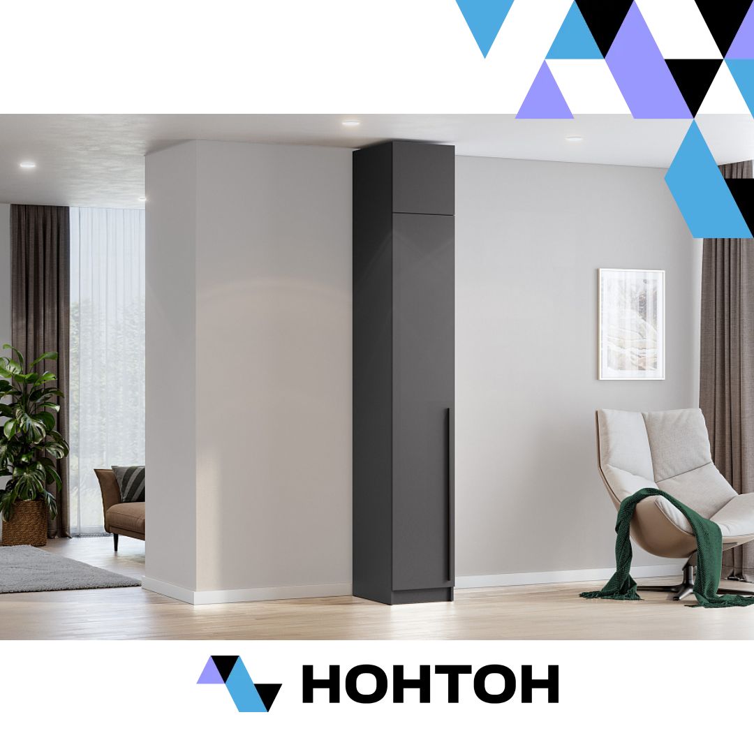 Шкаф Берген с антресолью серый графит