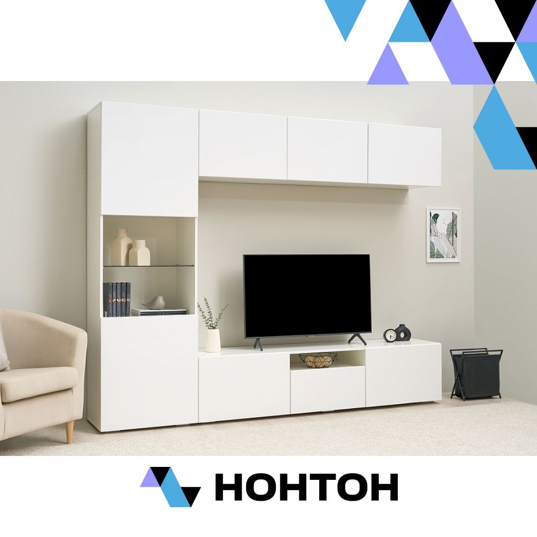 Стенка Стенфорд белый / белый матовый софт