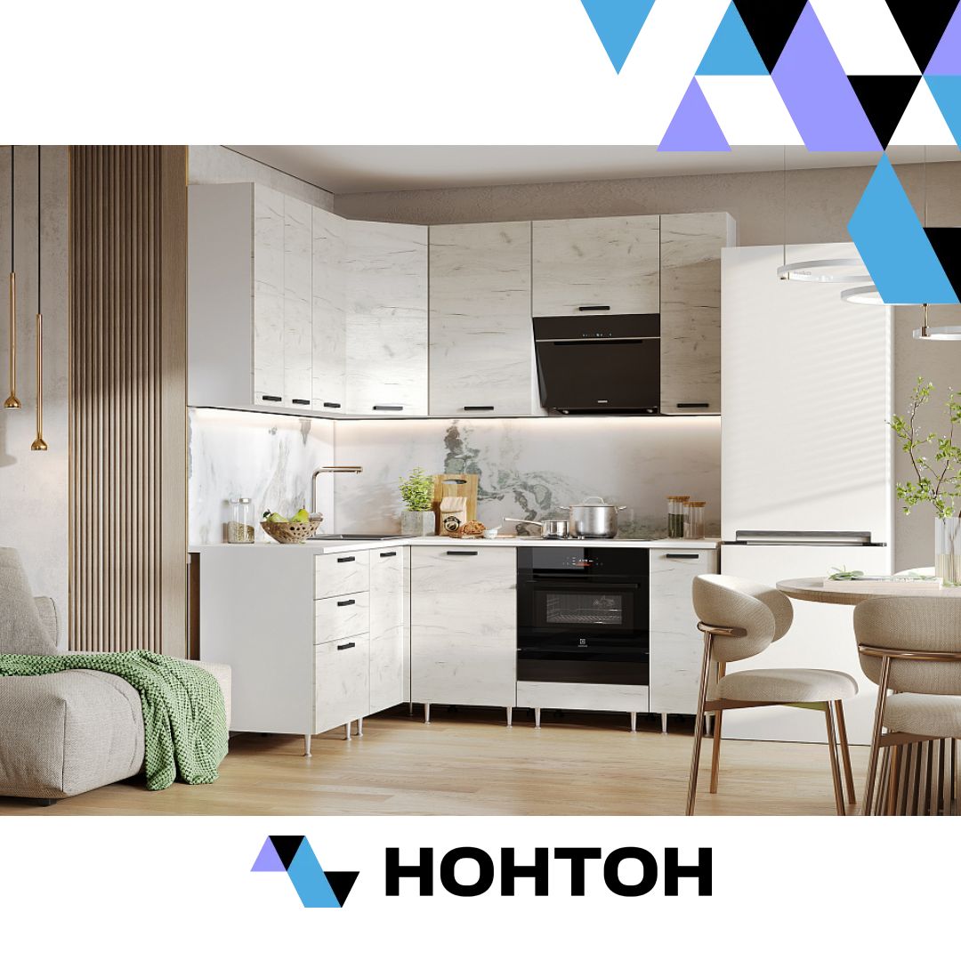 Кухня угловая Рио NEW №2 1.6 х 2.0 м дуб крафт белый