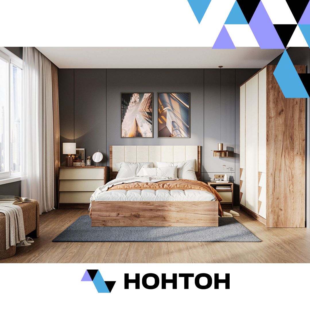 Спальня Рейн №1 дуб крафт табачный / кашемир