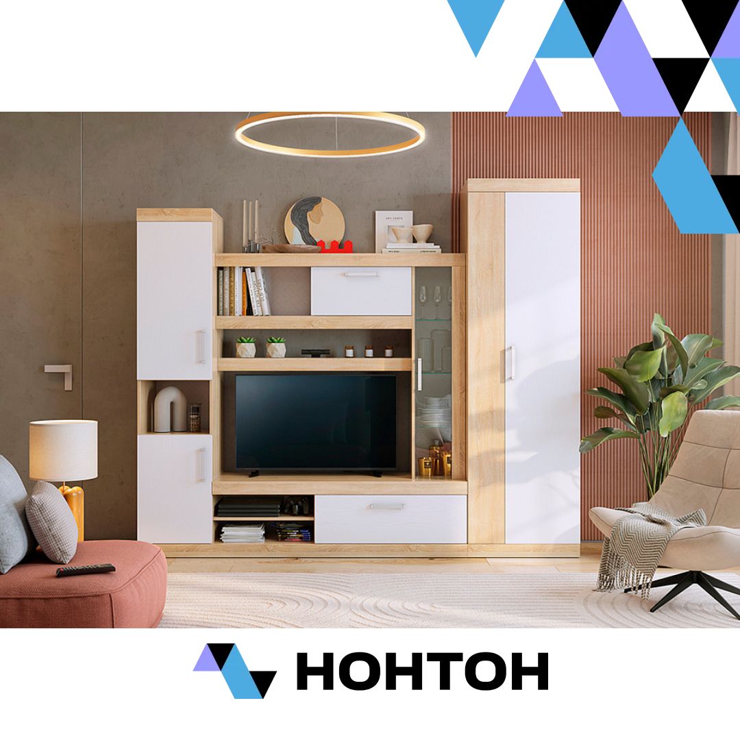 Гостиная Макси дуб сонома / белое дерево