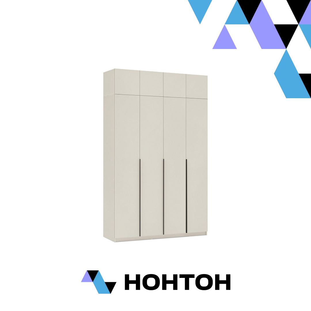 Шкаф 4-х створчатый Тивина с антресолью меланж