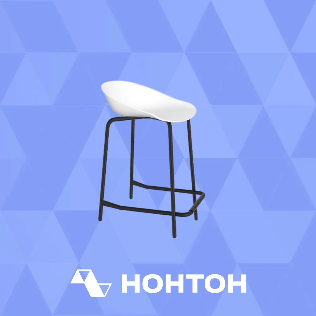 Стул полубарный SHT-ST19/S29-1 белый / черный муар