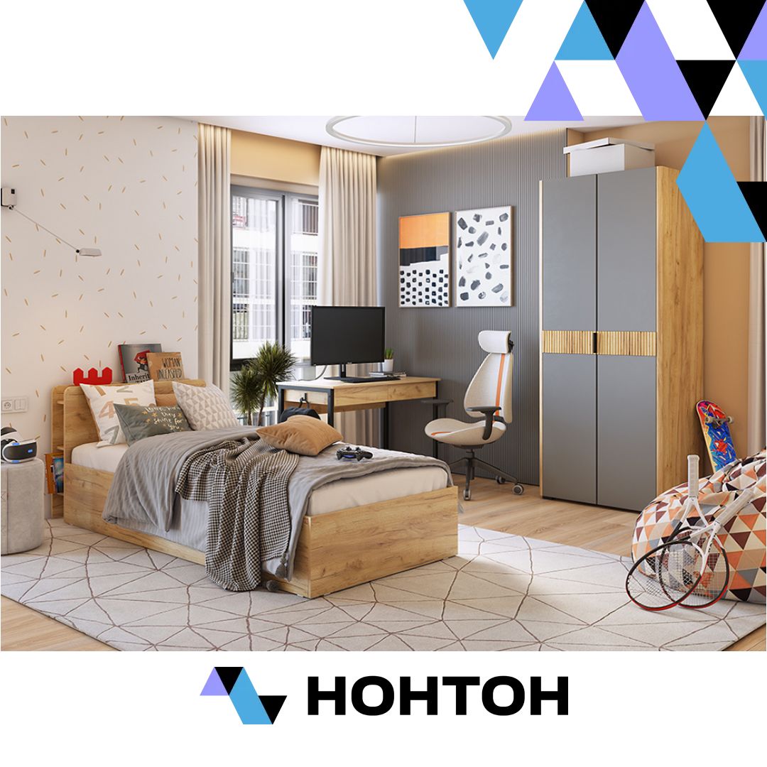 Спальня Адам №1 дуб крафт золотой / графит / черный муар