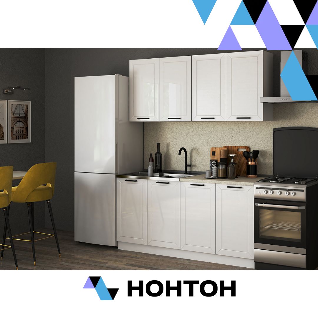 Кухня Виола Нео Классика 1.6 м белый глянцевый с фрезеровкой вегас