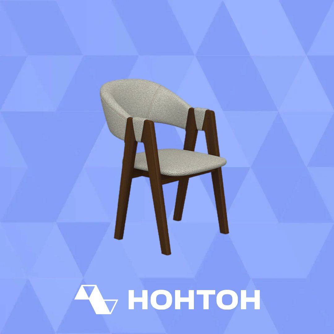 Стул обеденный Дольче с гнутой спинкой серый / орех