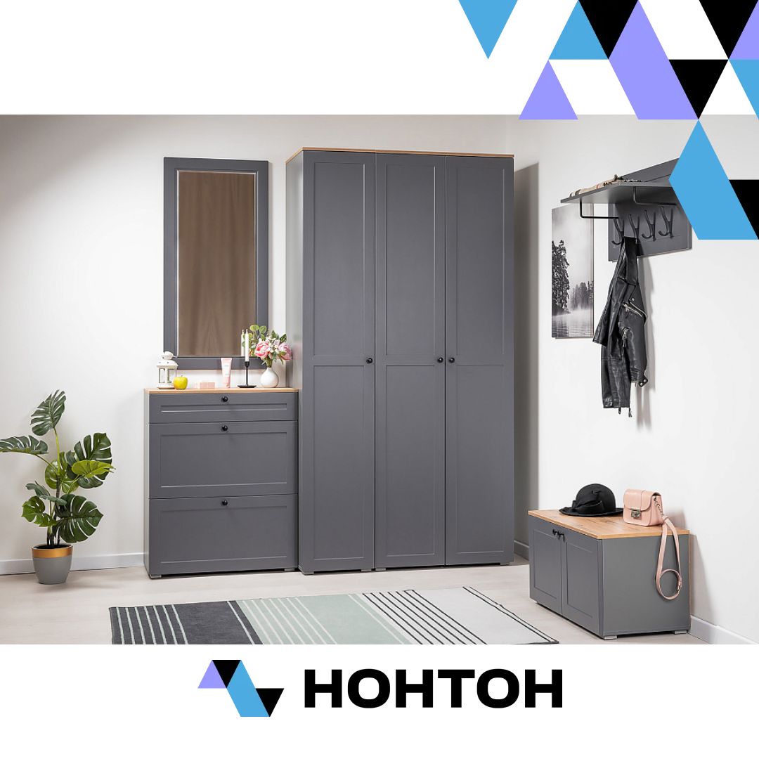 Прихожая Остин 1 серый графит