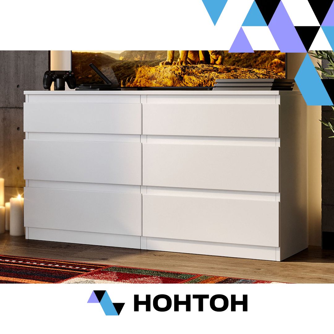 Комод Кастор 6 ящиков белый