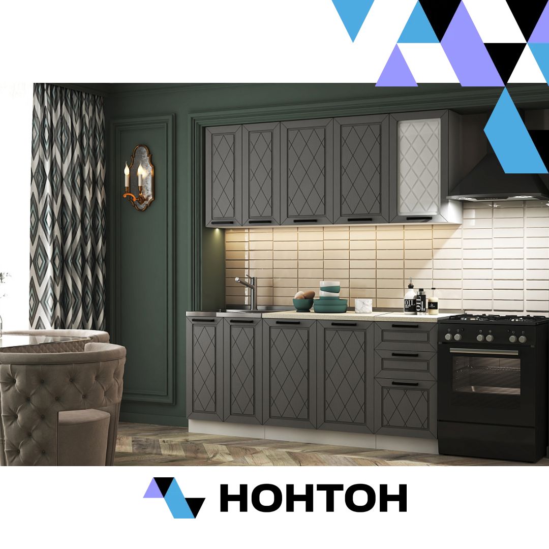 Кухня Виола Нео Классика 1.8 м матовый графит структурный