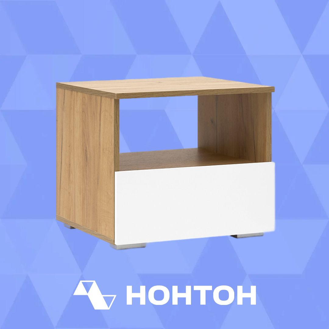 Тумба прикроватная Ирма белый / дуб крафт золото