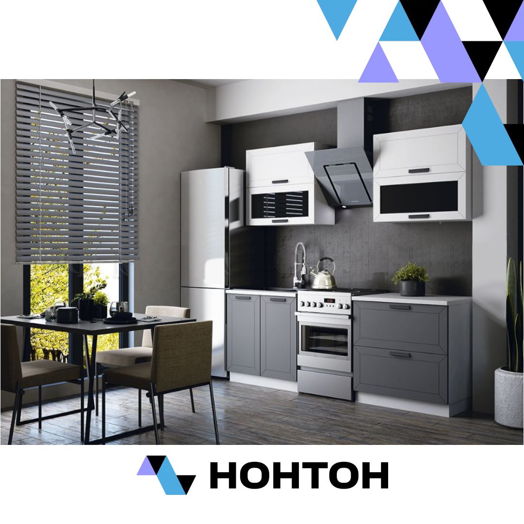 Кухня Монако №2 1.6 м софт белый / софт графит