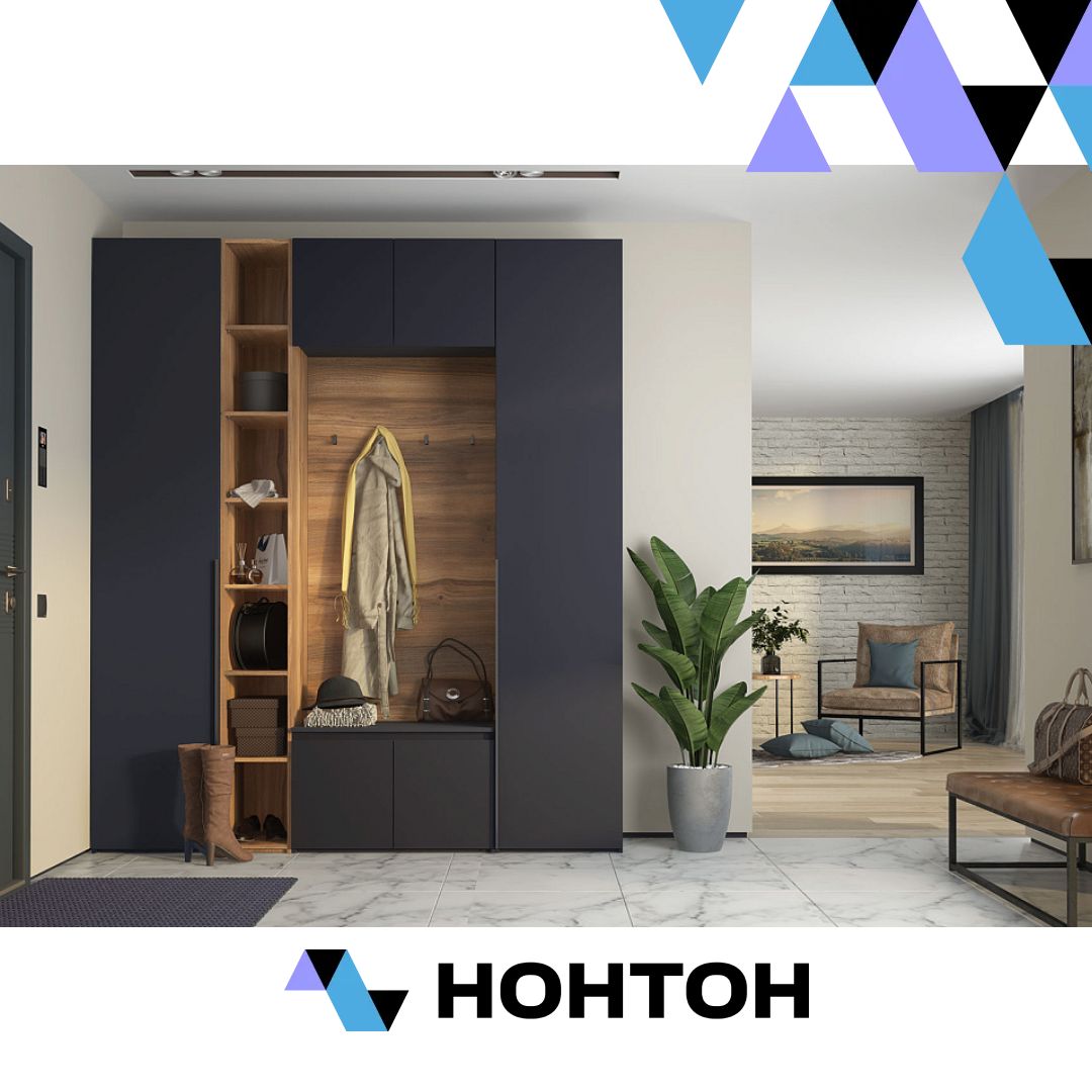 Прихожая Лаура серый уголь / дуб барокко