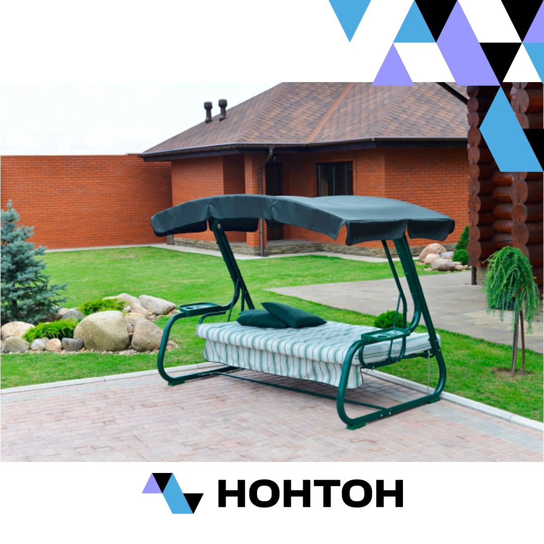 Качели садовые 3-х местные Мастак-2 зеленые / белые