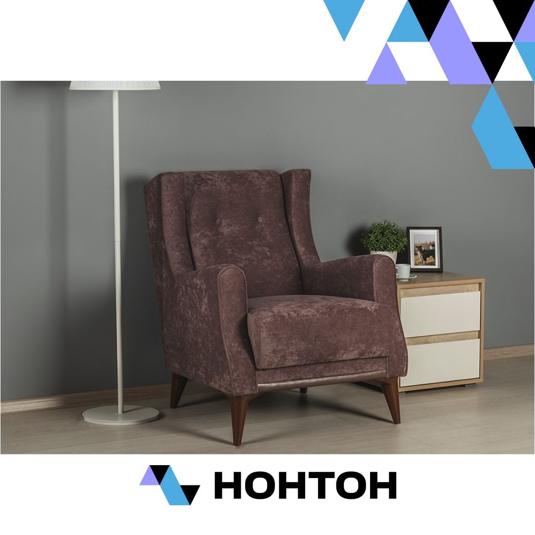 Кресло Плимут темно-фиолетовое / коричневое