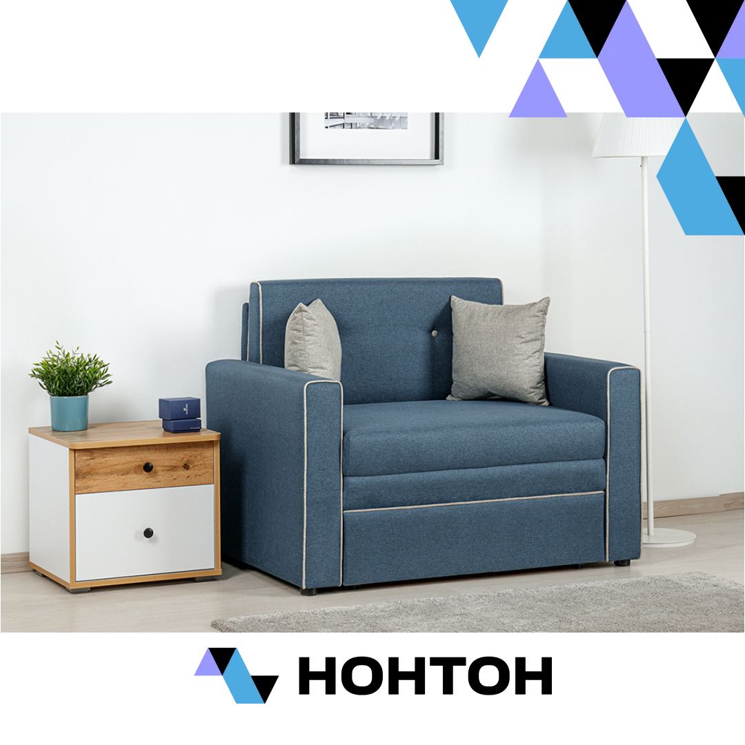 Кресло выкатное Найс светло-синее / светло-серое