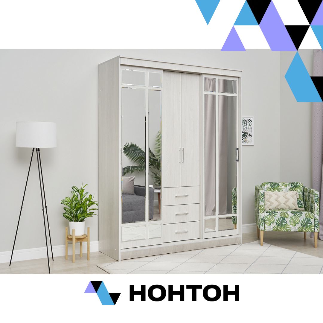 Шкаф-купе Маэстро ясень белый