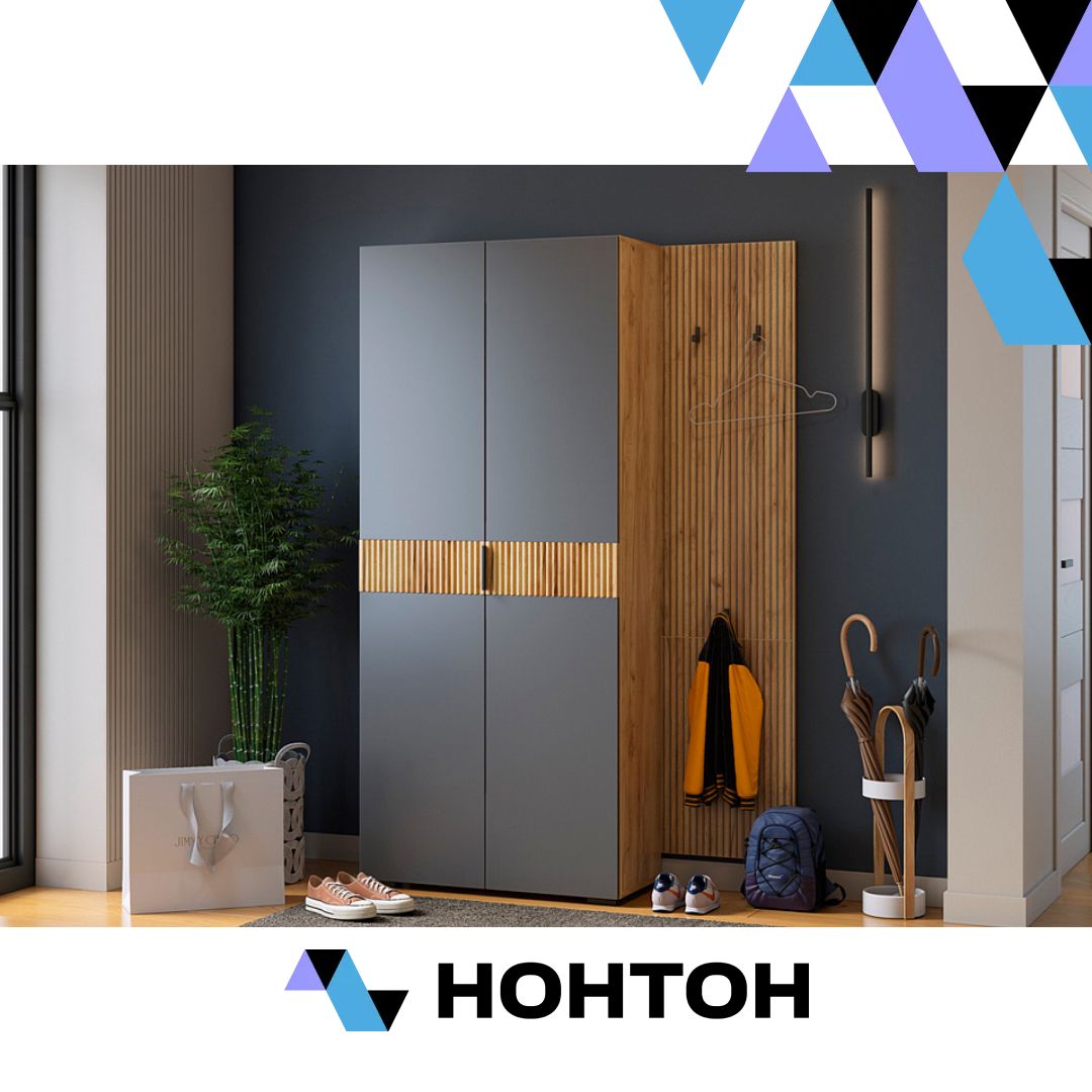 Прихожая Мебельсон К7 дуб крафт золотой / графит