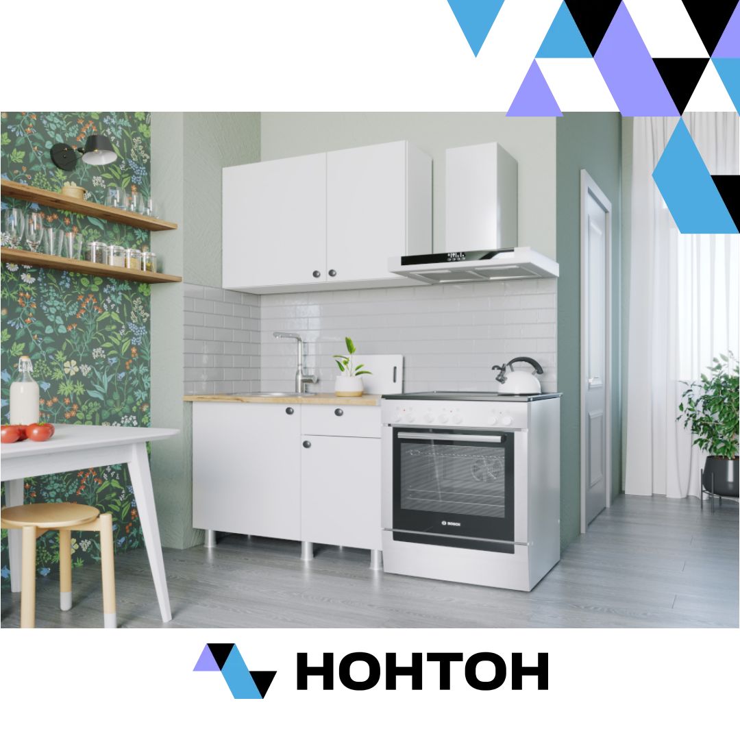 Кухня Деми 1.0 м белый