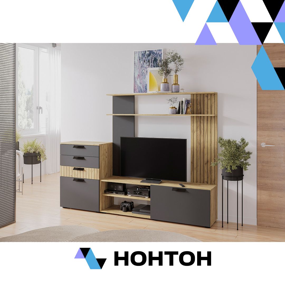 Гостиная Мишель тип 1 крафт / графит