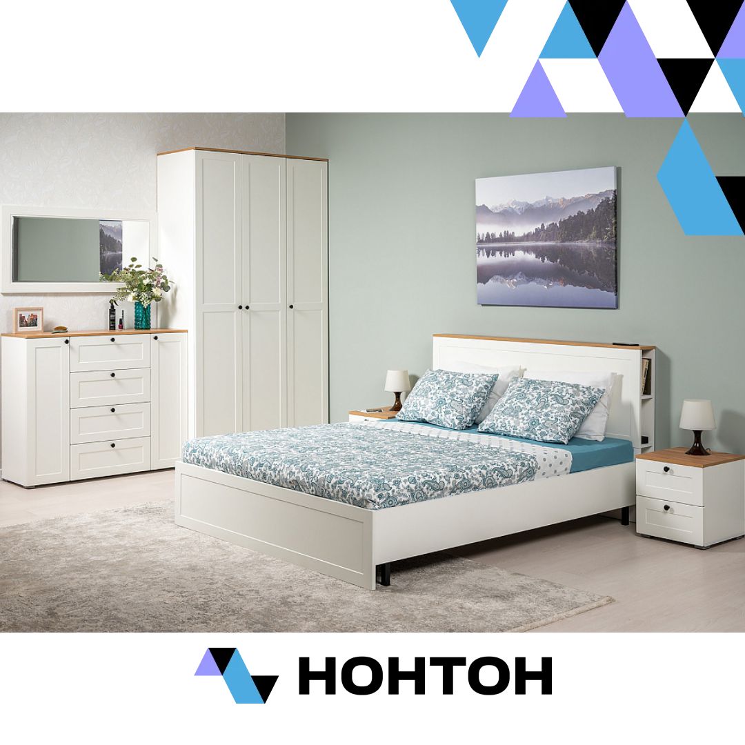 Спальня Остин 2 белый шагрень