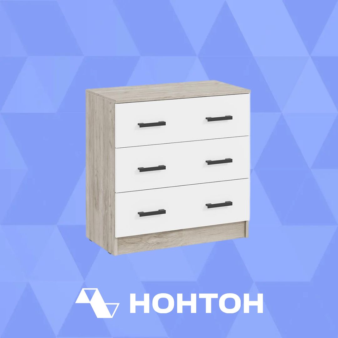 Комод Ронда дуб крафт серый / белый