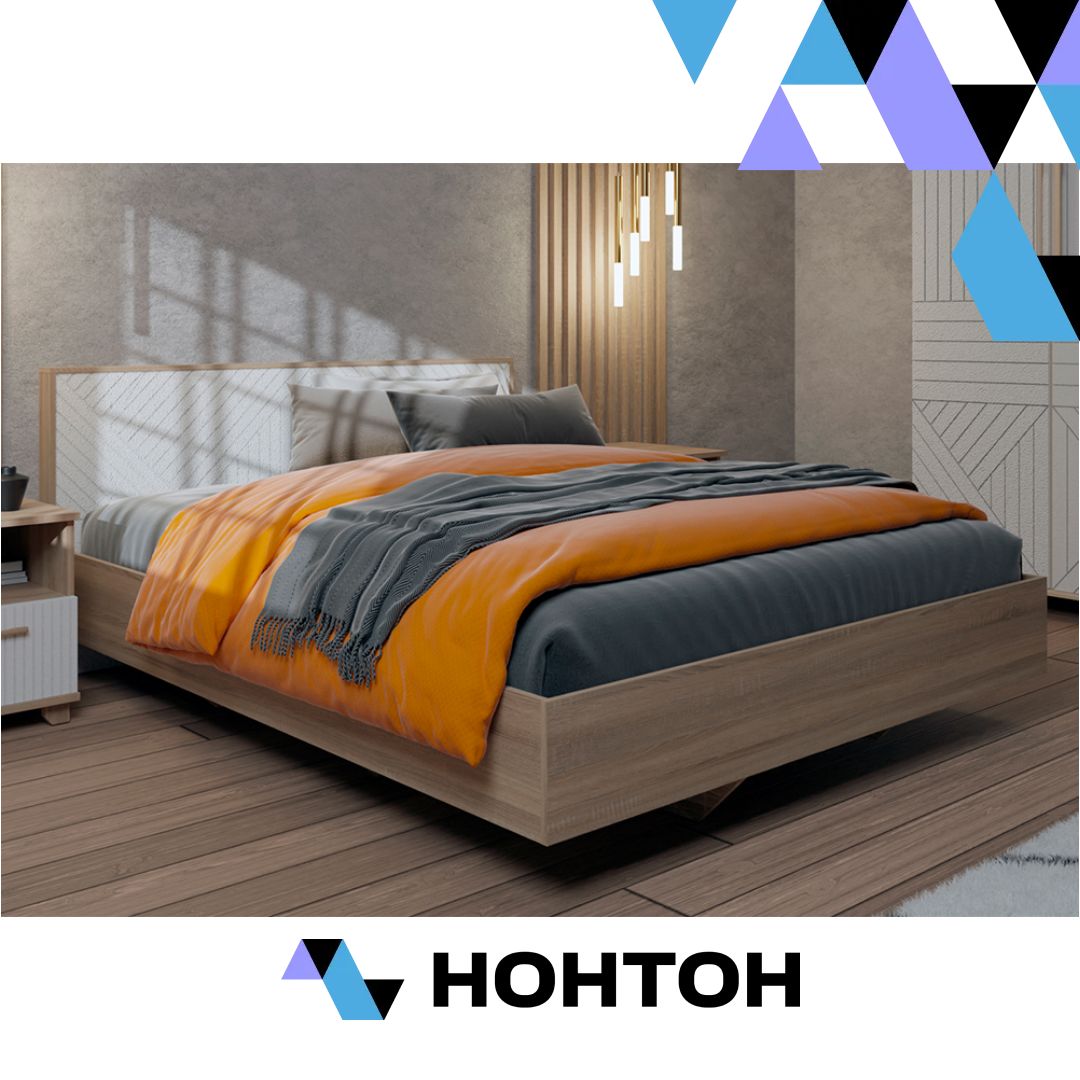 Кровать парящая Копенгаген 1.6 м дуб сонома / белый матовый