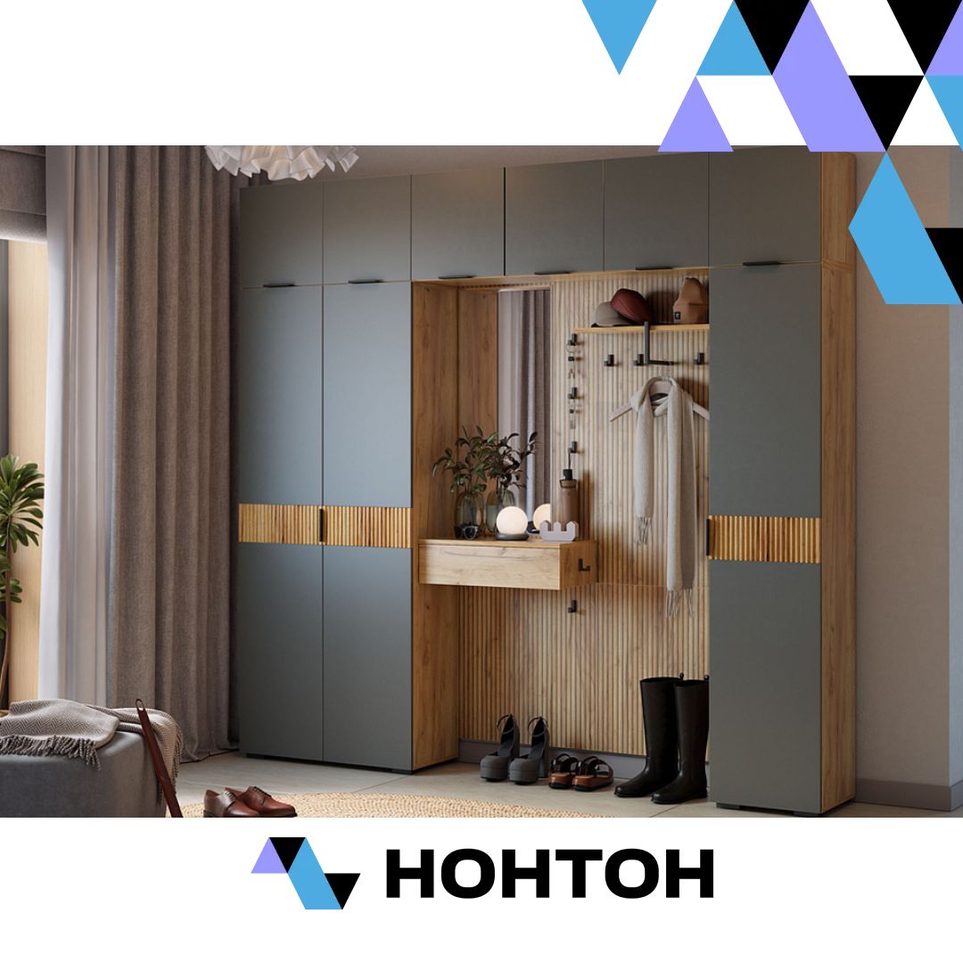 Прихожая Мебельсон К12 дуб крафт золотой / графит