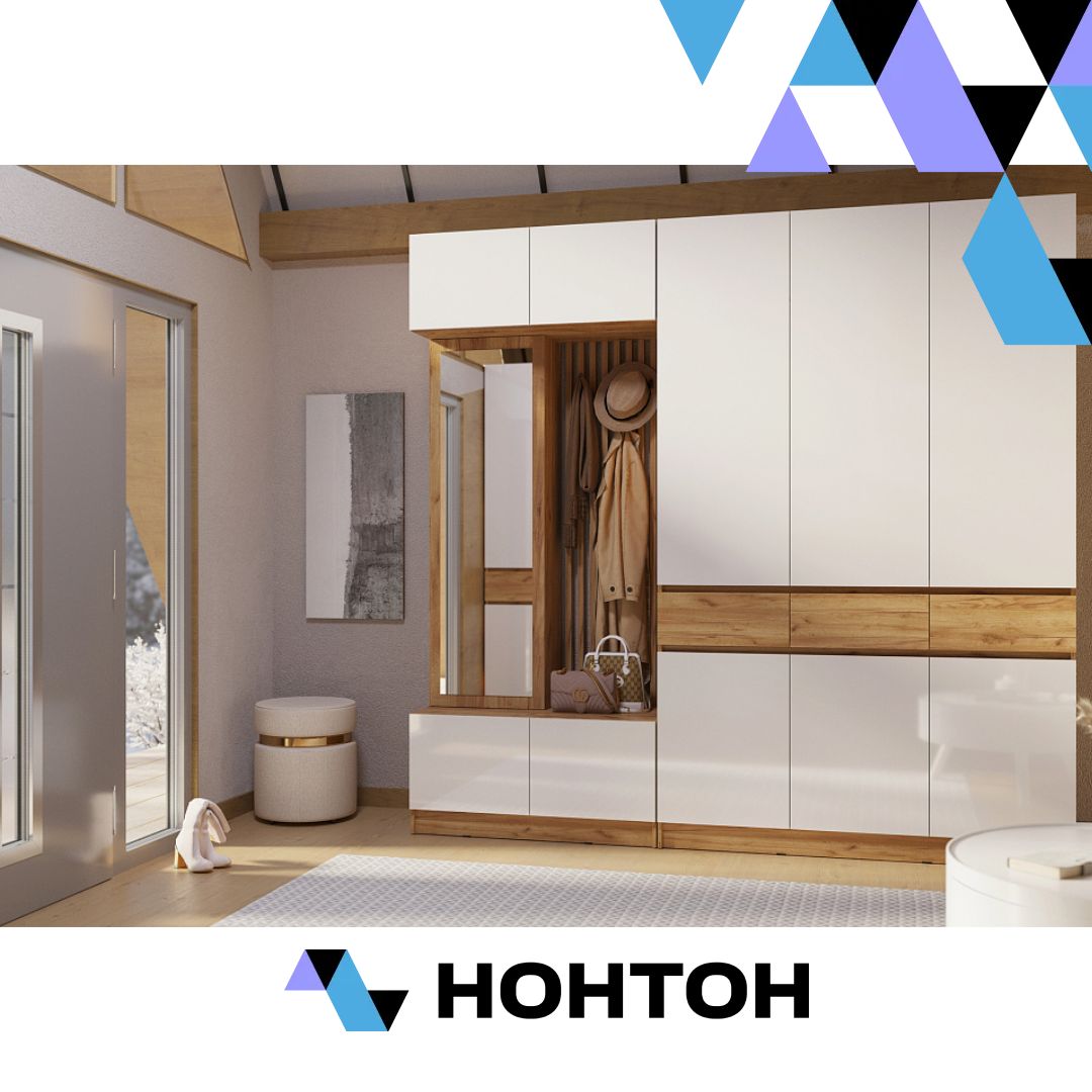 Прихожая Теллин 2 дуб крафт / белый глянец