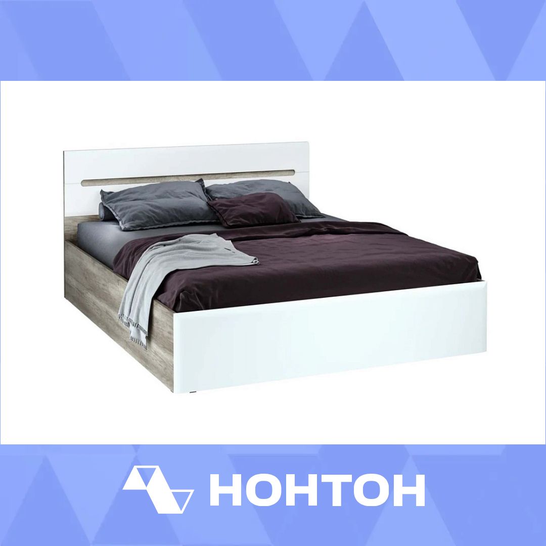 Кровать Наоми 1.6 м дуб каньон / белый глянец