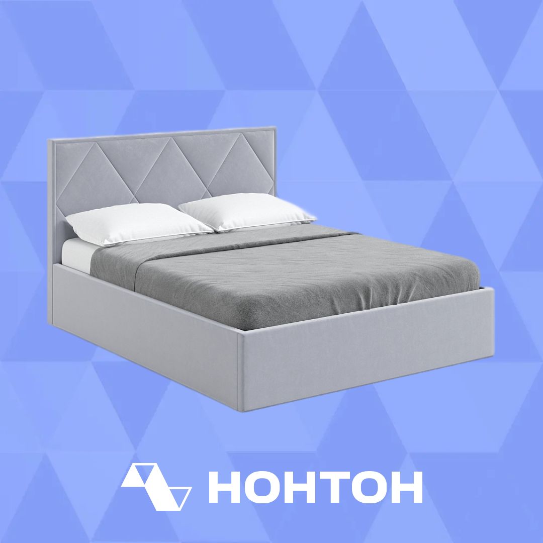 Кровать Дакота с подъемным механизмом светло-серая