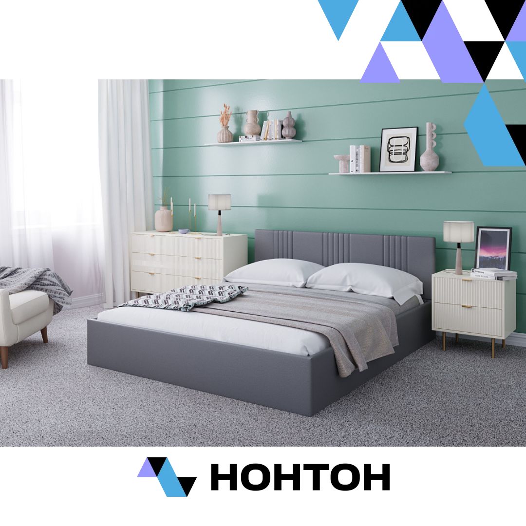 Кровать Амелия серая