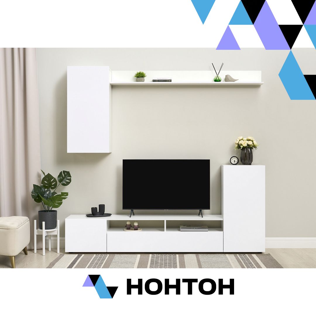 Гостиная Берн белый / белый глянец