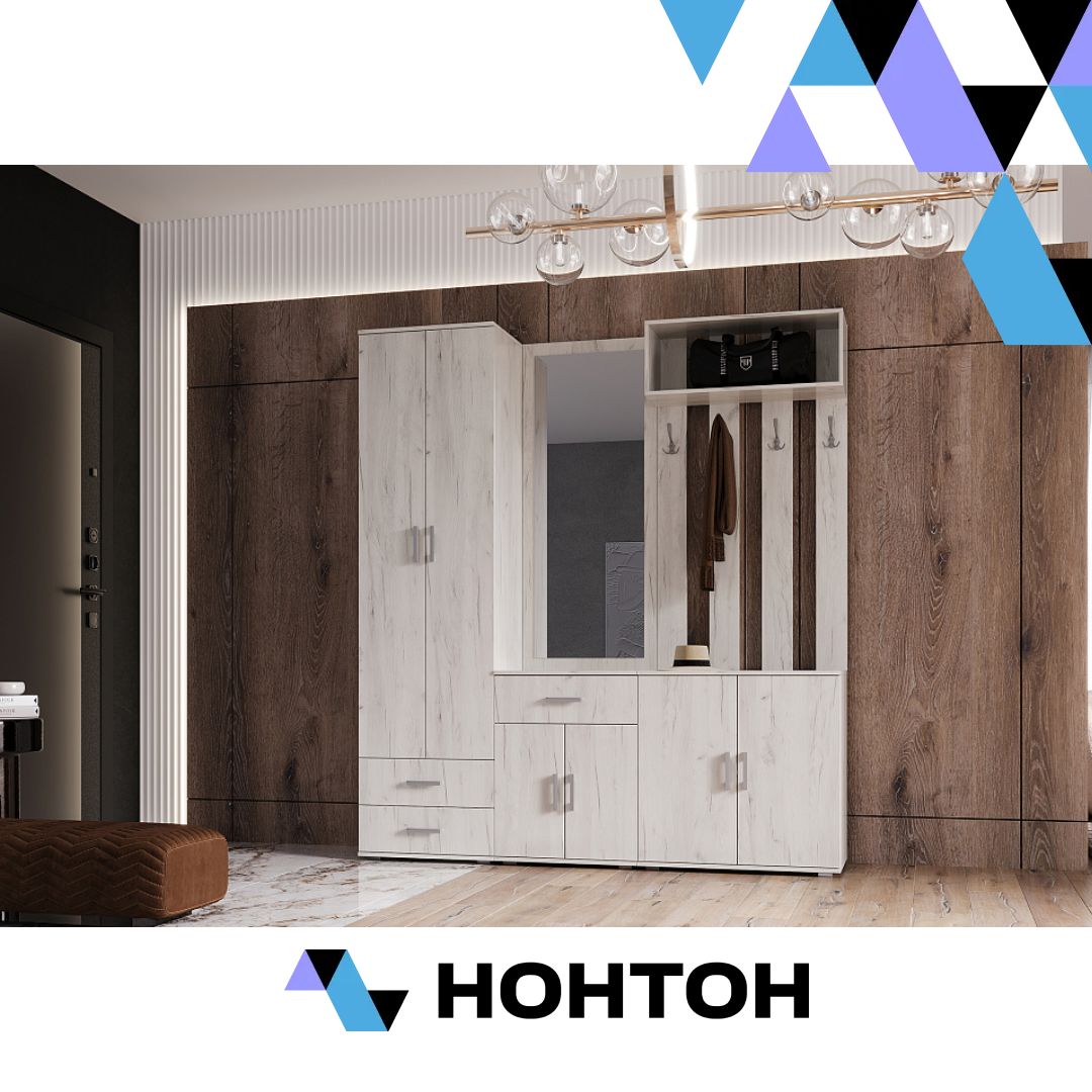 Прихожая Ева NEW №2 дуб крафт белый