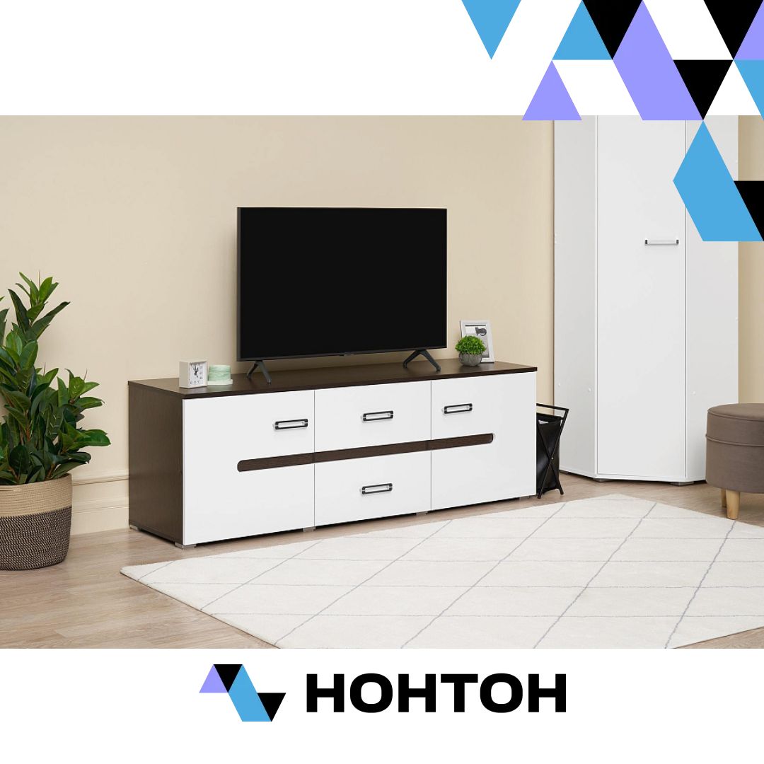 ТВ-тумба Ким венге / белый глянец