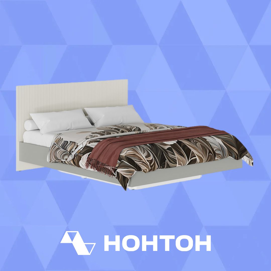 Кровать Селена 1.6 м шиншилла серая / кварц грей софт