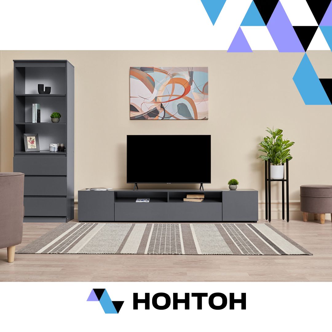 Тумба под ТВ Эккервуд графит серый