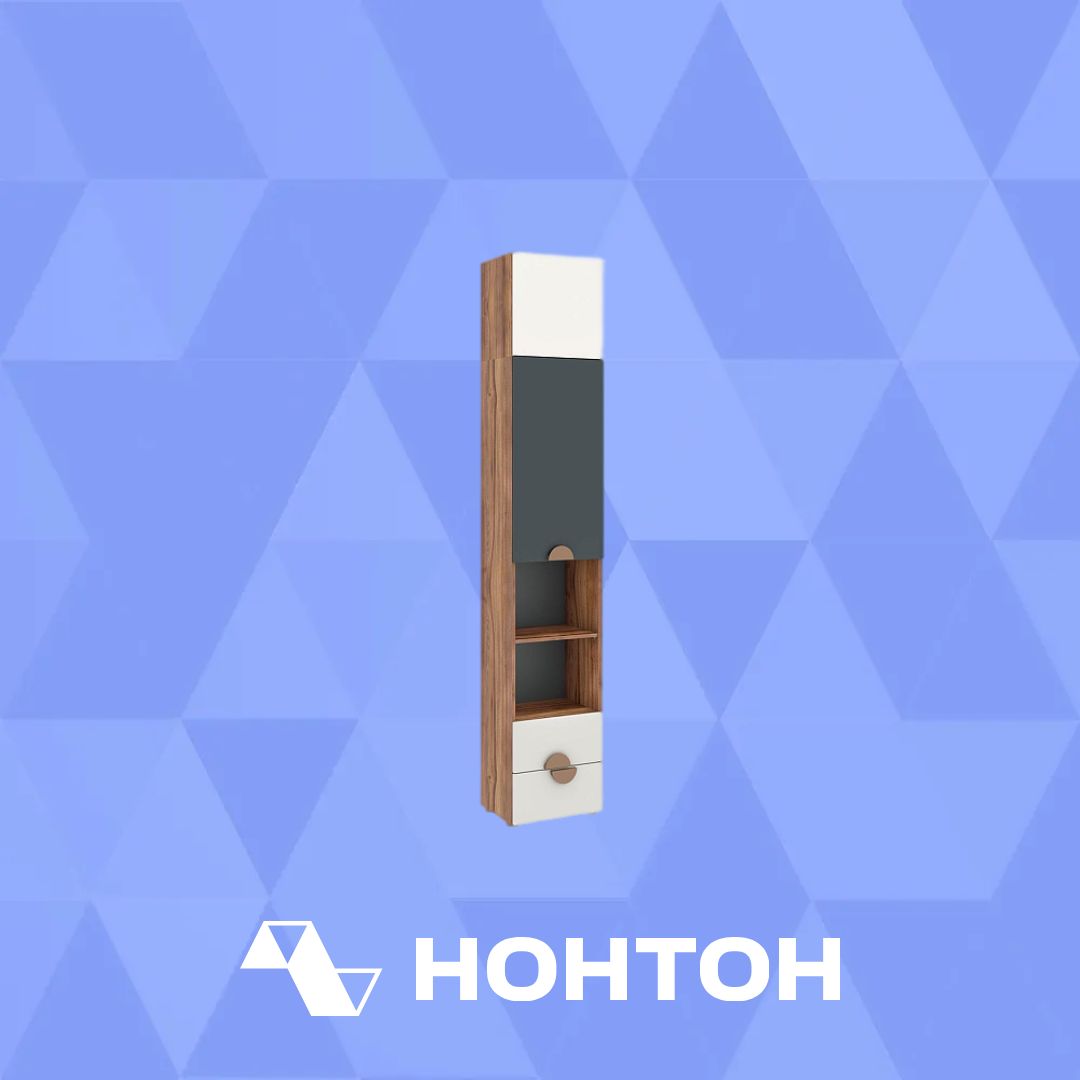 Стеллаж с антресолью Тризиль дуб барокко / белый / зеленый камень