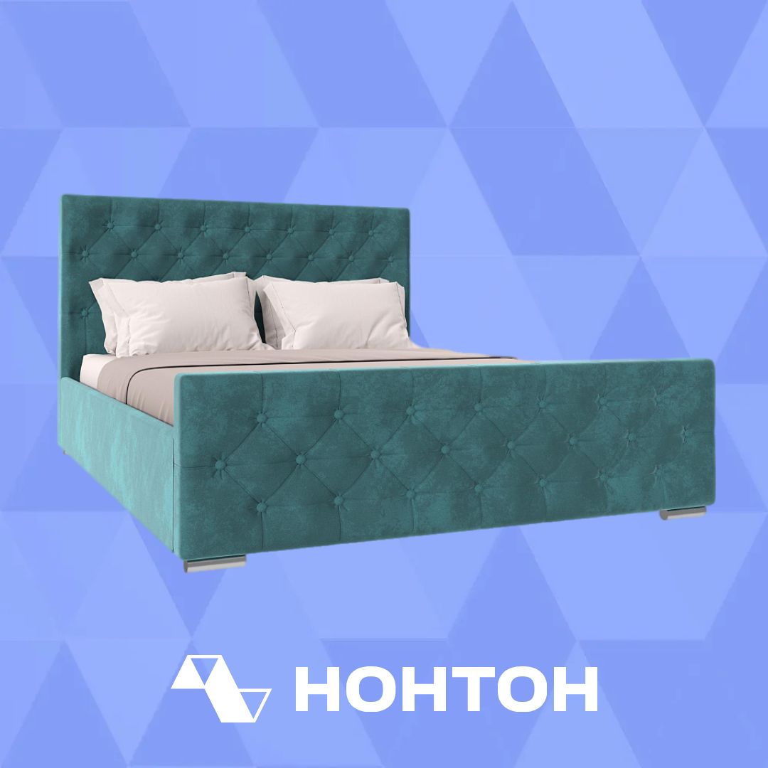 Кровать Мишель велюр бирюзовый
