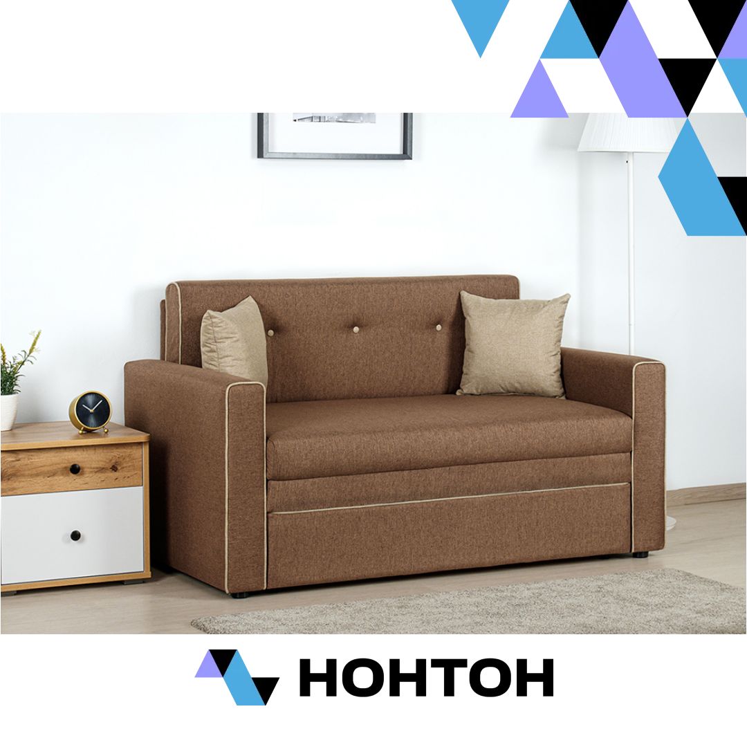 Диван выкатной Найс коричневый / бежевый